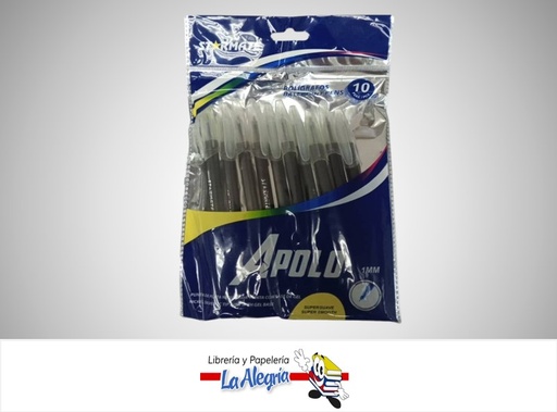 [7453068232730] BOLIGRAFO DE GEL 1.0 MM NEGRO STR-4007 PAQ. 10 UND MARCA STARMATE