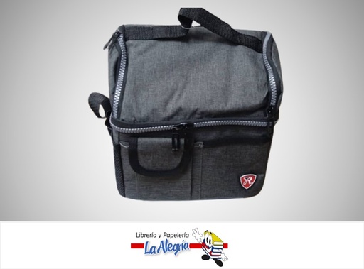 [7453108042718] LONCHERA TERMICA CON CIERRE Y BOLSILLO 23X21 CM TR-LB1014MLG  S/M