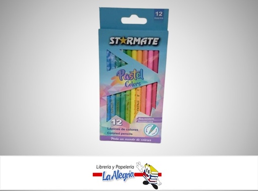 [7827453858513] LAPICES DE COLORES 85851 24 COLORES PASTEL MARCA STARMATE
