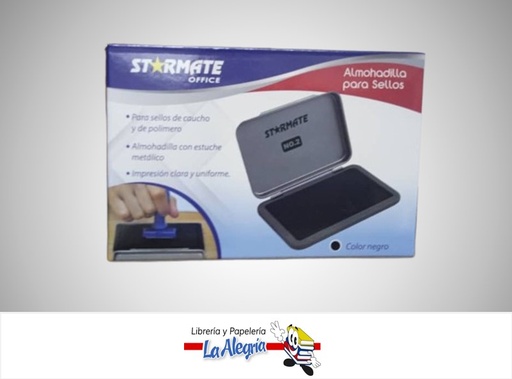[7453126218201] ALMOHADILLA PARA SELLOS 115X80 MM NEGRA STR-4161 MARCA STARMATE