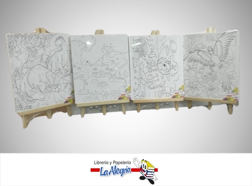 [7827453835828] LIENZO CON DIBUJO ARTISTICO CONTIENE CABALLETE 25X30 CM 83582 MARCA STARMATE