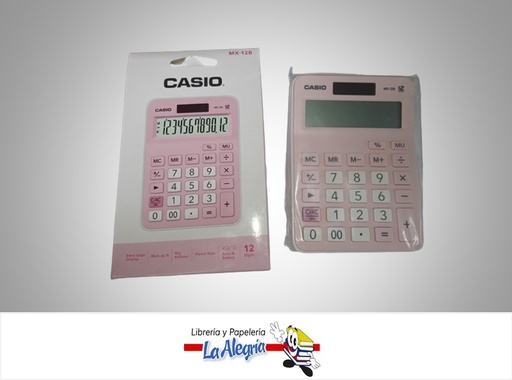 [4549526615368] CALCULADORA ESCRITORIO MX-12B-PKLB 12 DIGITOS ROSADA MARCA CASIO