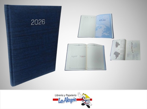 [AGENDA202606] AGENDA 2026 DIARIA CORVARA AZUL D56 MARCA ARTESCO