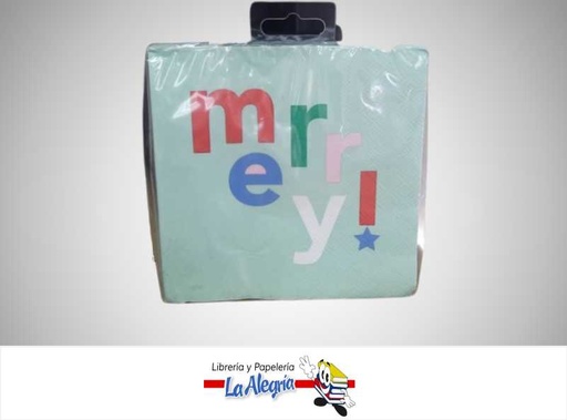 [661127055054] SERVILLETA MERRY CHRISTMAN 12.4X12.4 PAQ. 20 UND MARCA HALLMARK