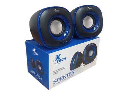 [798302164727] CORNETA SPEKTER ALAMBRICA ESTEREO 2.0 MULTIMEDIA  6W USB 5V NEGRO CON AZUL 2UND MARCA XTECH
