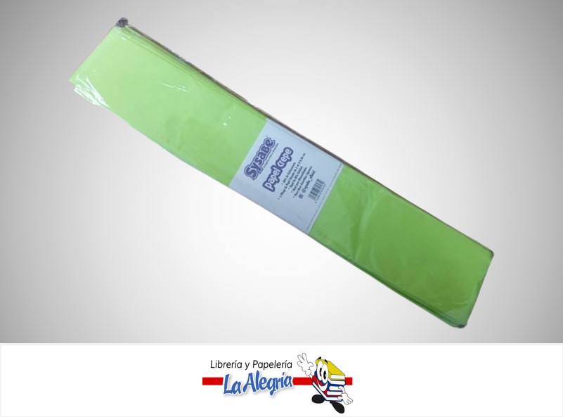 PAPEL CREPE 50X200 CM VERDE LIMON UND MARCA SYSABE