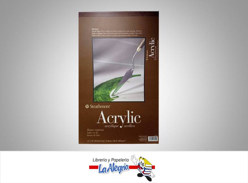 BLOCK PAPEL ACRILICO 30.5X46CM 400GR 10H MARCA STRATHMORE   