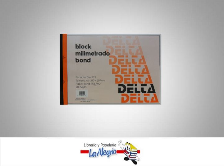 BLOCK BOND MILIMETRADO A4 20H 75GR MARCA DELTA   