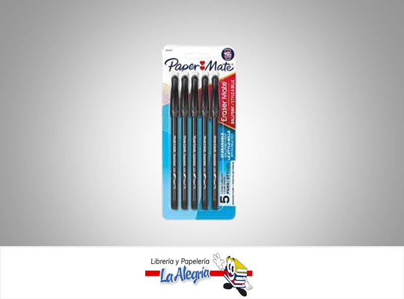 BOLIGRAFO BORRABLE 1.0MM PACK 5 UND MARCA PAPER MATE   