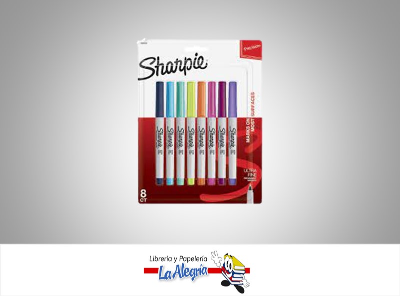 MARCADOR PERMANENTE PUNTA ULTRA FINA SET 8 UND MARCA SHARPIE