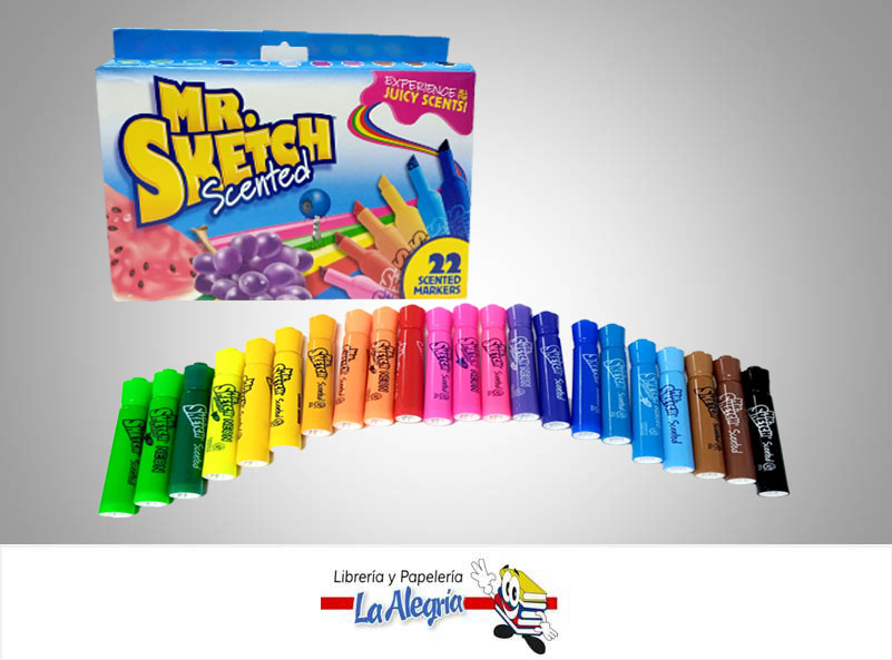 MARCADOR PERMANEN DE OLOR PTA/CUAD 22COL MARCA MR. SKETCH   