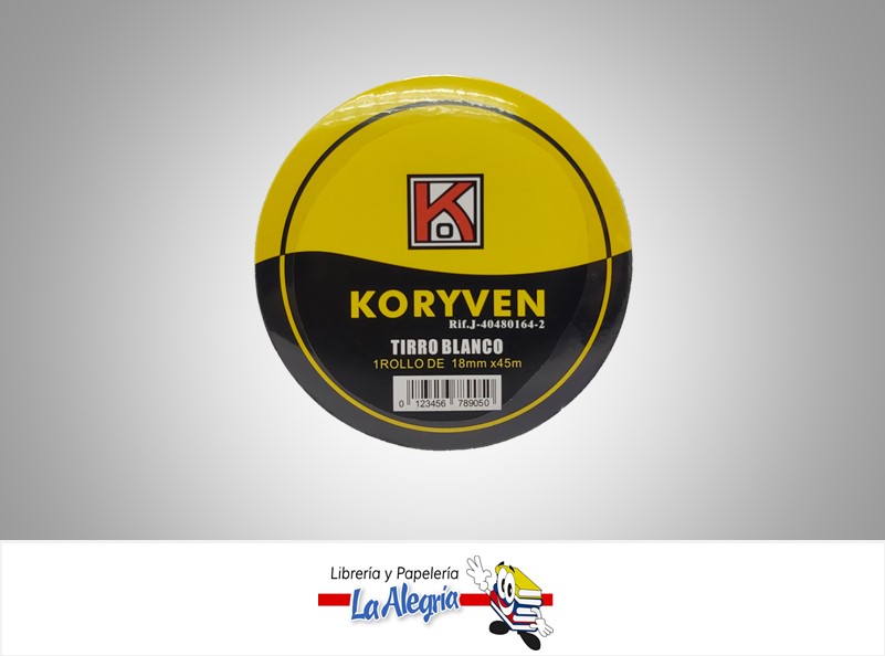 TIRRO BLANCO 18MM X 45M UND MARCA KORYVEN   