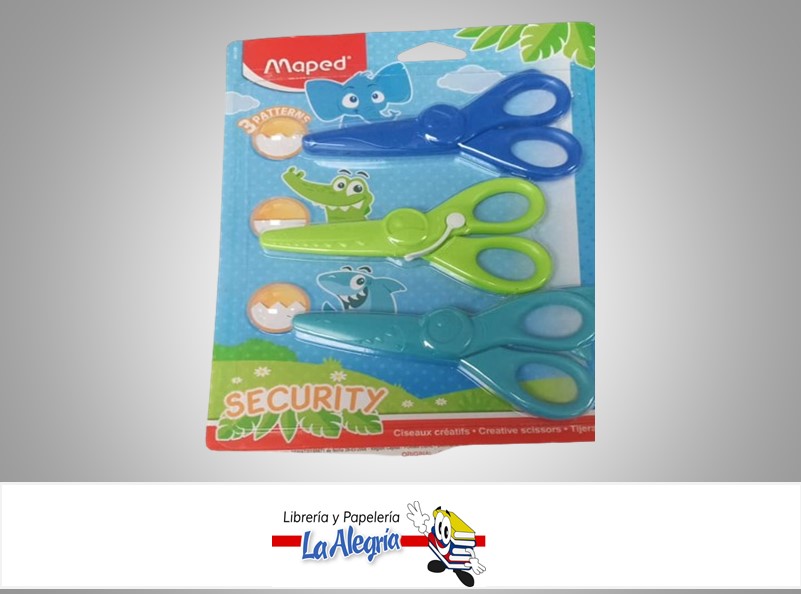 TIJERA 4'' 3/4 ESCOLAR 12CM PAQ. 3PZA MARCA MAPED