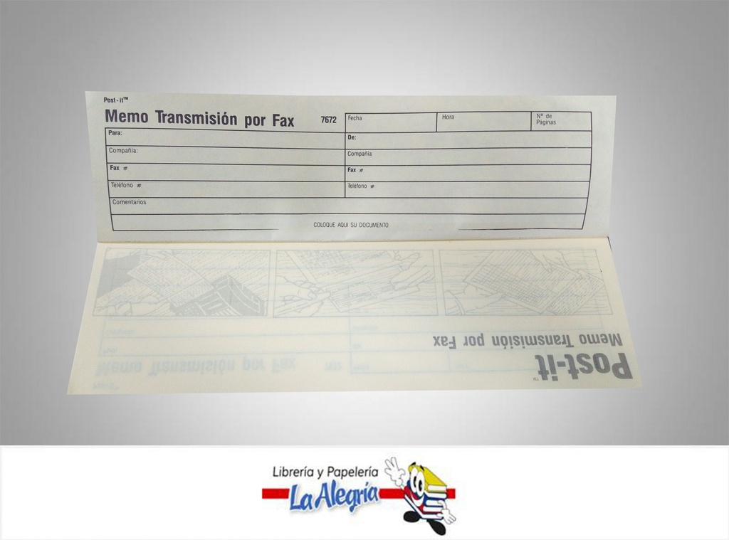 TACO MEMO PARA FAX 21,4X7,5 CM MARCA POST-IT   