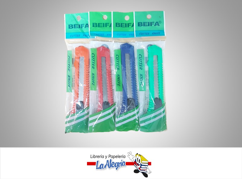 CUCHILLA RETRACTIL PLASTICA 18MM MARCA BEIFA   