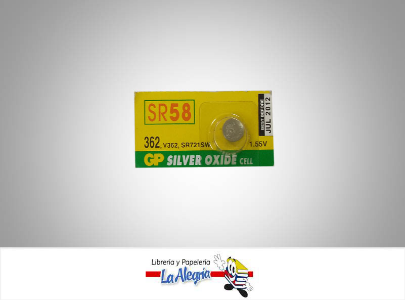 PILA DE BOTON SR58 ALCALINA 1,55V UND MARCA GP   