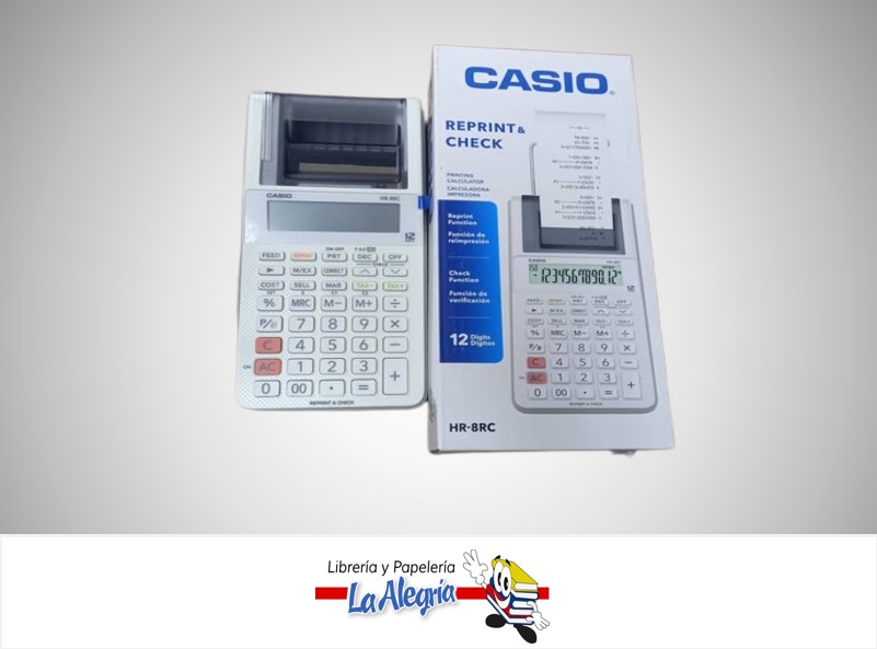 CALCULADORA CON IMPRESORA HR8RCWE 12 DIGITO HR8RCWE MARCA CASIO