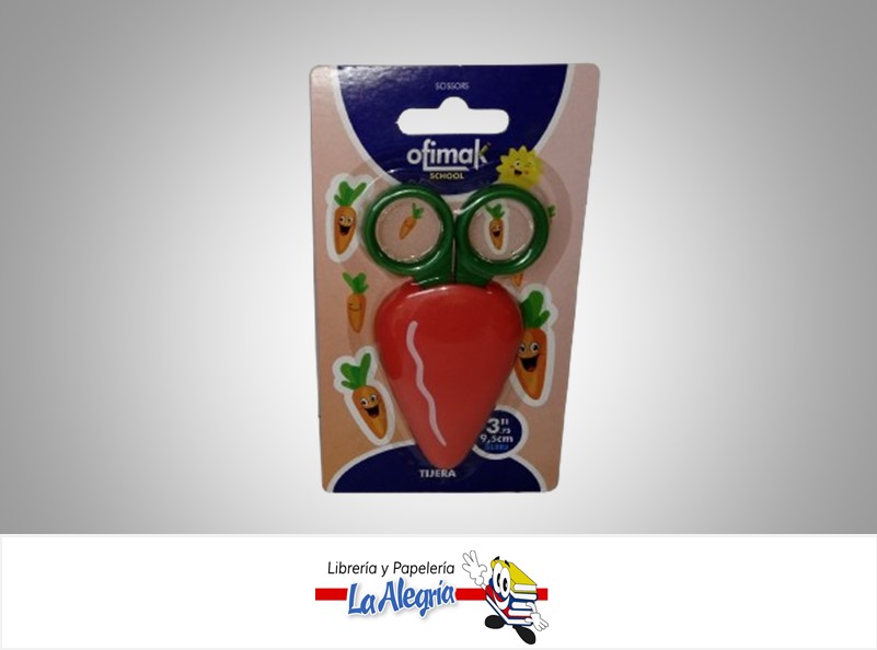 TIJERA ESCOLAR 3,75'' ZANAHORIA BL283 MARCA OFIMAK   