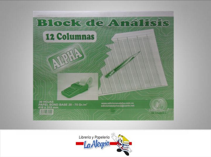 BLOCK ANALISIS 12 COL 30H MARCA ALPHA   