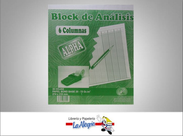 BLOCK ANALISIS 6 COL 30H MARCA ALPHA   