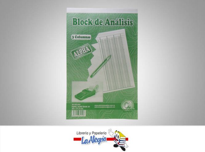 BLOCK ANALISIS 3 COLUMNAS 30H MARCA ALPHA   