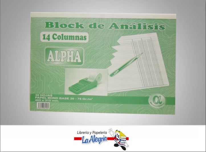BLOCK ANALISIS 14 COL 30H MARCA ALPHA   