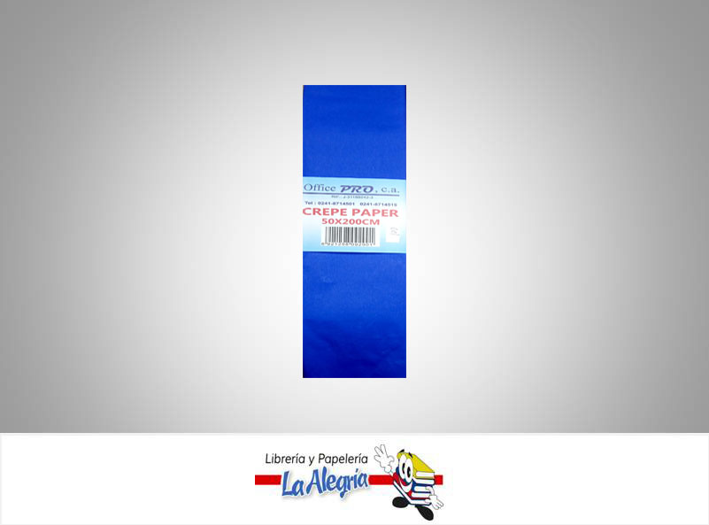 PAPEL CREPE 50X200 CM AZUL UND MARCA OFFICE PRO   