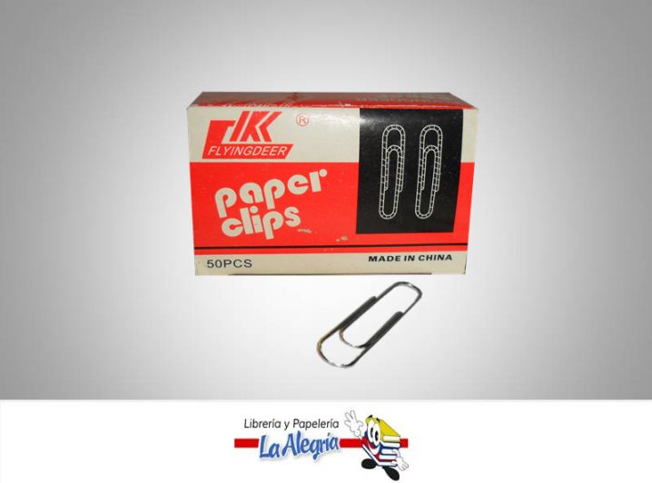 CLIP 78MM JUMBO PLATEADO 50UND MARCA FLYINGDEER   