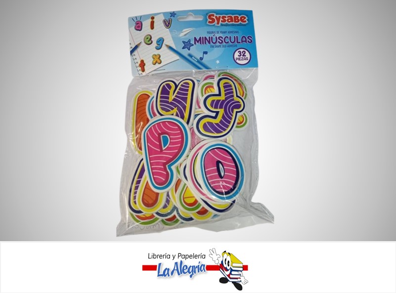 FIGURA DE FOAMI LETRA MINUSCULA 32 PZAS MARCA SYSABE
