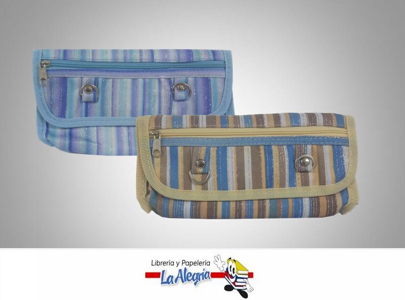 CARTUCHERA C/CIERRE ESCARCHADA 19,5X8CM MARCA OFFICE LINE   