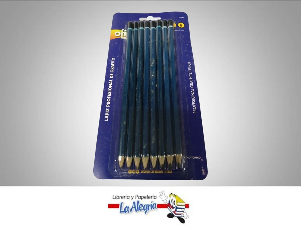 LAPIZ DIBUJO HEXAGONAL SERIE H/B 8 PZ MARCA OFIMAK   