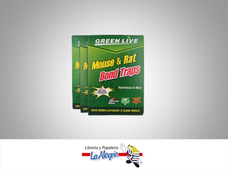PEGA ATRAPA RATA Y RATONES UND MARCA GREEN LIVE   
