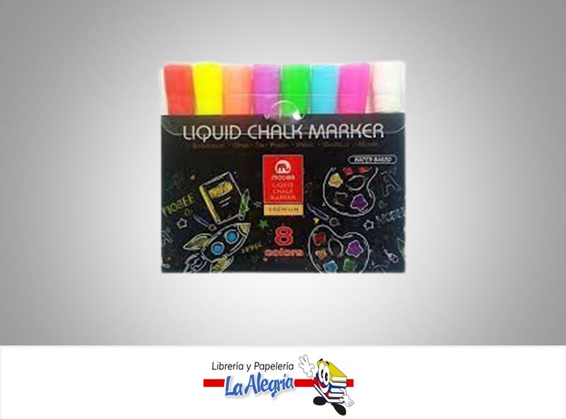 MARCADOR PARA PIZARRA TIZA LIQUIDA 8 COLORES MARCA MOBEE