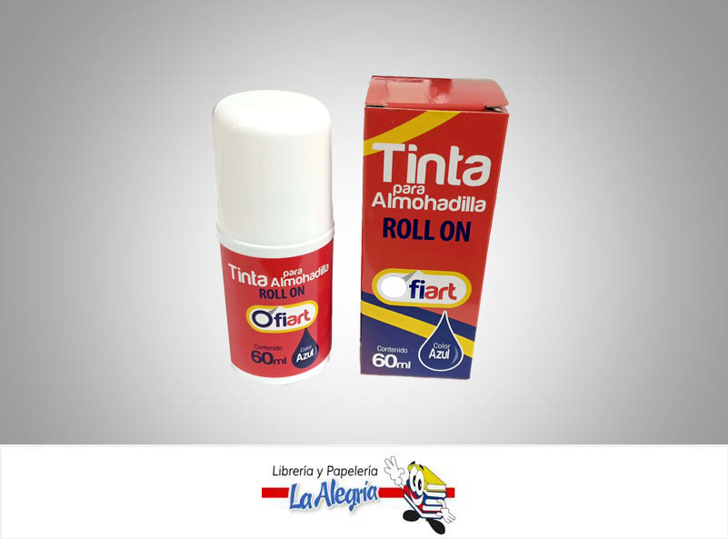 TINTA PARA ALMOHADILLA ROLL ON AZUL 60ML MARCA OFIART