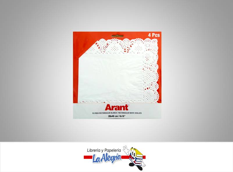 BLONDA REDONDA 20X40 CM BLANCA 4 PZ MARCA ARANT   