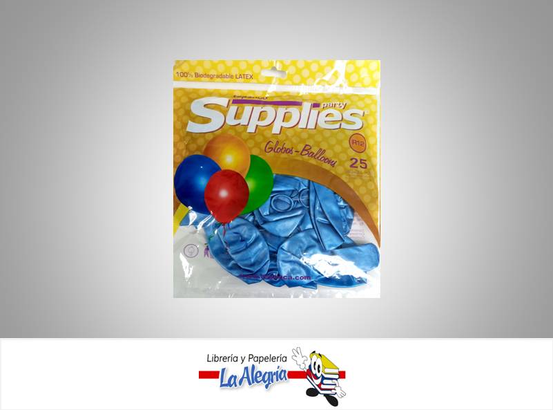 GLOBO R12 CROMADO AZUL 25 UND MARCA SUPPLIES   