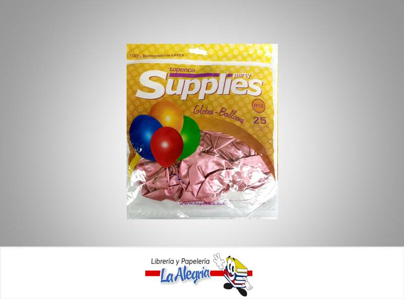 GLOBO R12 CROMADO ROJO 25 UND MARCA SUPPLIES   
