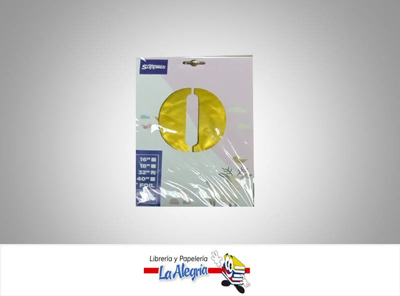 GLOBO FOIL 16'' NUMERO 0 GOLD UND MARCA SUPPLIES   