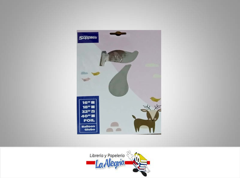 GLOBO FOIL 32'' NUMERO 7 PLATEADO UND MARCA SUPPLIES   