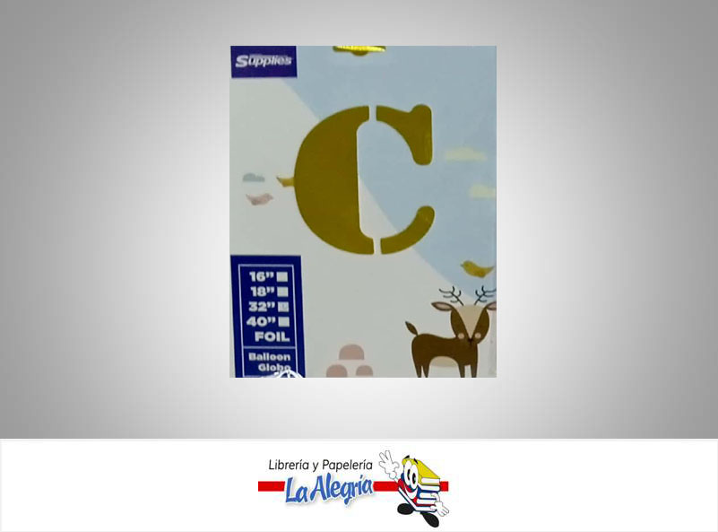 GLOBO FOIL 16'' LETRA C DORADO UND MARCA SUPPLIES   