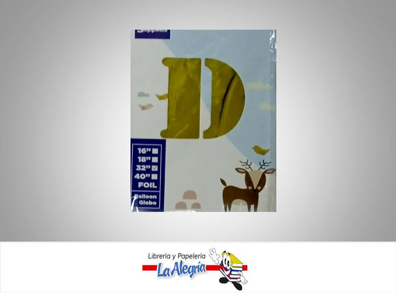 GLOBO FOIL 16'' LETRA D DORADO UND MARCA SUPPLIES   