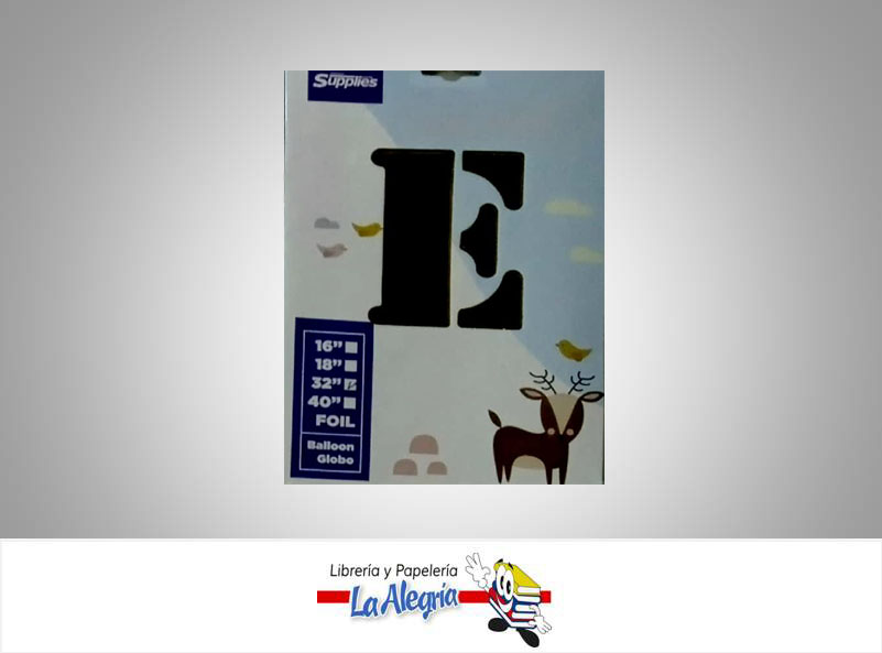 GLOBO FOIL 16'' LETRA E DORADO UND MARCA SUPPLIES   