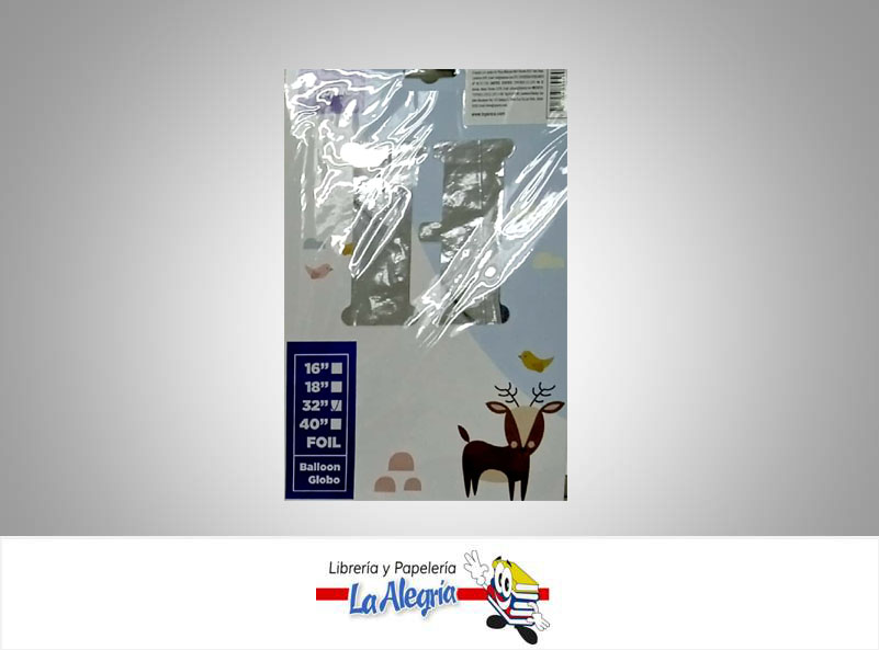 GLOBO FOIL 16'' LETRA H PLATEADO UND MARCA SUPPLIES   
