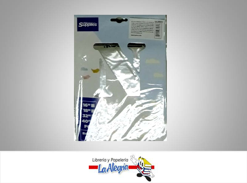 GLOBO FOIL 32'' LETRA N PLATEADO UND MARCA SUPPLIES   
