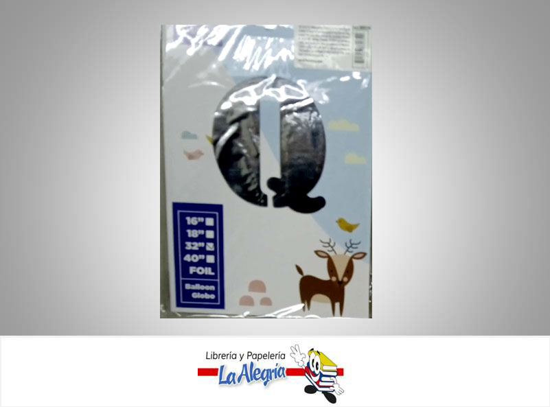 GLOBO FOIL 32'' LETRA Q PLATEADO UND MARCA SUPPLIES   