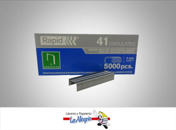 GRAPA CORRUGADA 41/6 5000 UND MARCA RAPID   