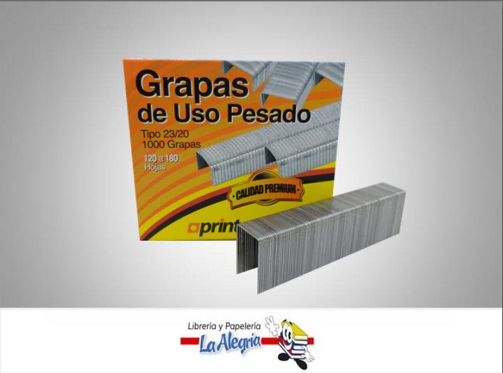 GRAPA LISA USO PESADO 23/20 CAJA 1000 UND MARCA PRINTA