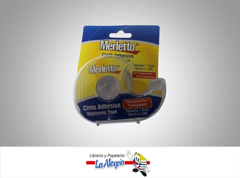CINTA PLASTICA TRANSPARENTE CON DISPENSADOR MARCA MERLETTO