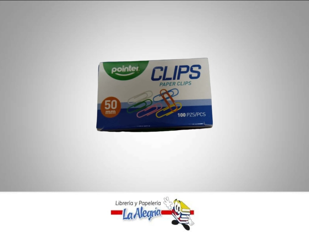 CLIP COLORES 50MM CAJA 100 UND MARCA POINTER
