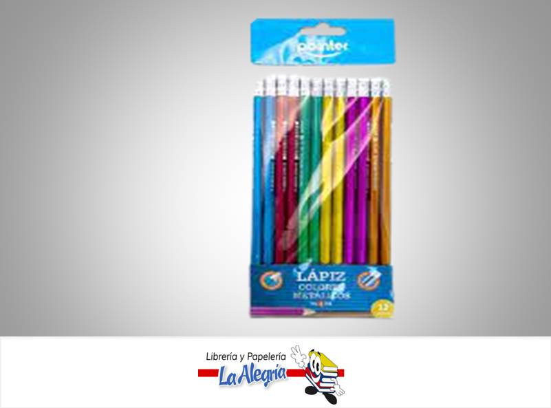 LAPIZ GRAFITO METALICO 2HB MHB6P 12 UND MARCA POINTER